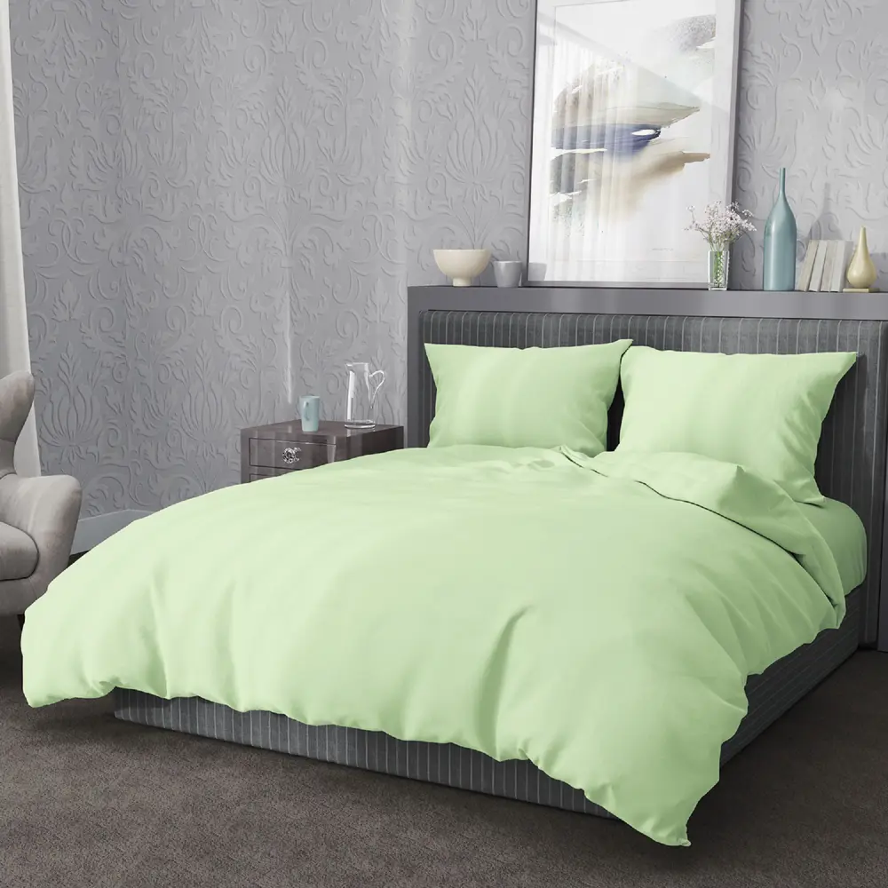 Фото 2 Комплект постельного белья La notta CH10122/LGLN хлопок 2-спальный простыня 220x235 пододеяльник 175x215- 1 шт наволочки 50 x 70- 2 шт цвет зеленый Фото 2 Комплект постельного белья La notta CH10122/LGLN хлопок 2-спальный простыня 220x235 пододеяльник 175x215- 1 шт наволочки 50 x 70- 2 шт цвет зеленый