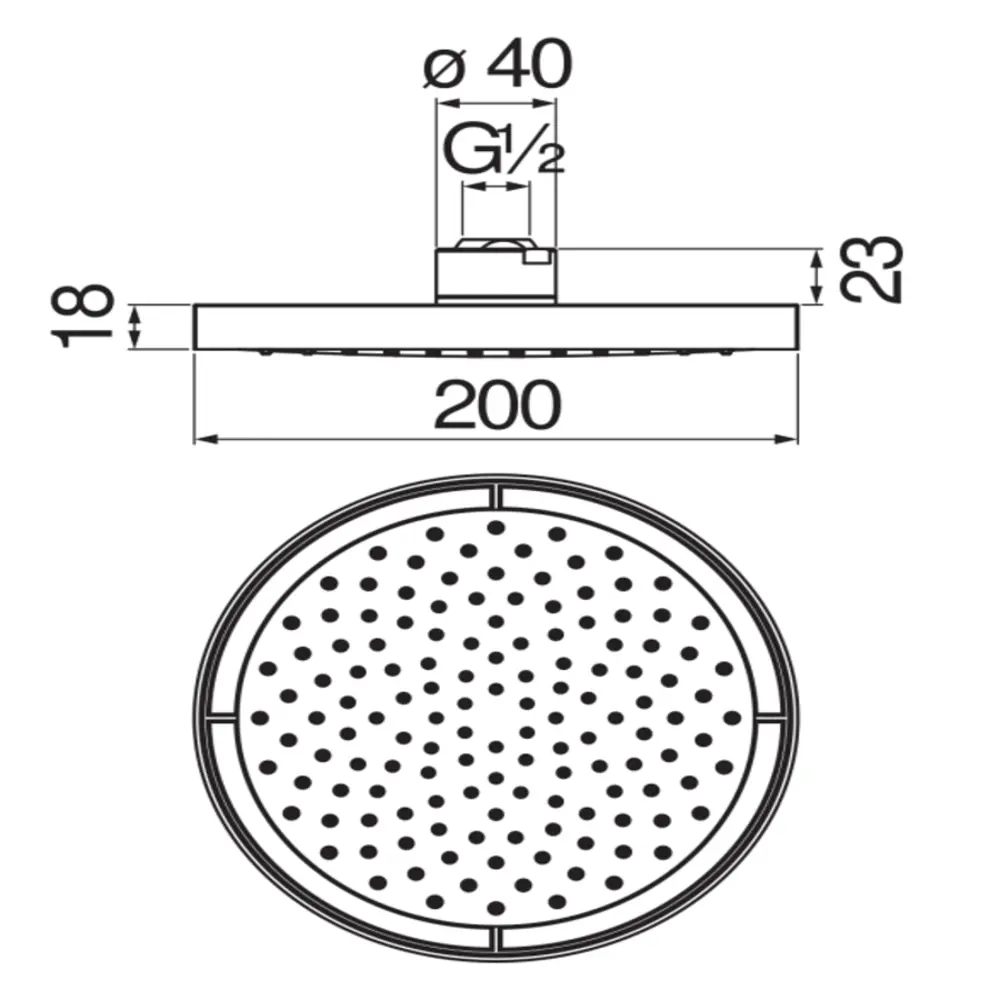 Фото 2 Лейка для верхнего душа Nobili 00000073634 круглый цвет черный