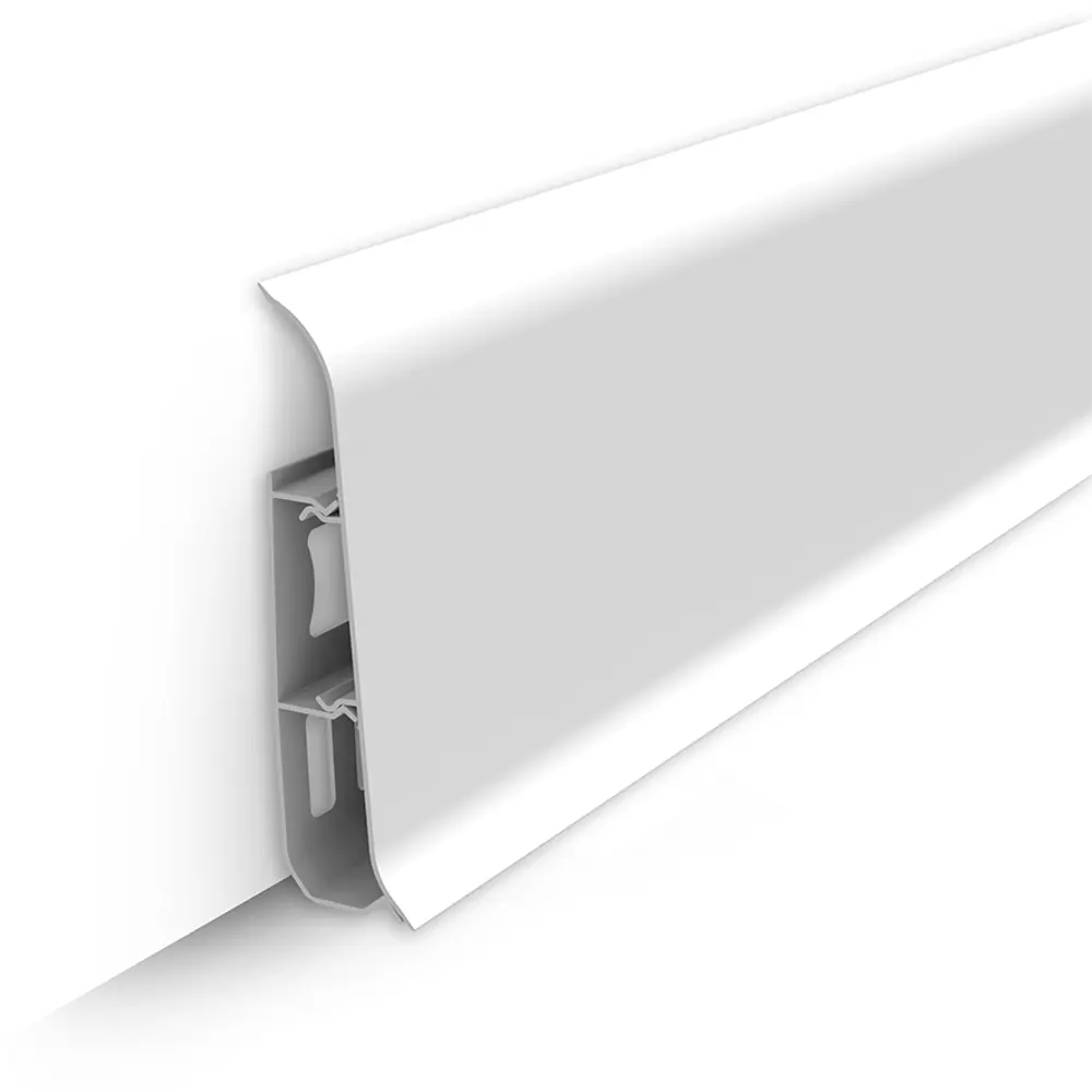 Фото Плинтус напольный Идеал Классик ПВХ Белый 2200x21x70 мм 20 шт Фото Плинтус напольный Идеал Классик ПВХ Белый 2200x21x70 мм 20 шт