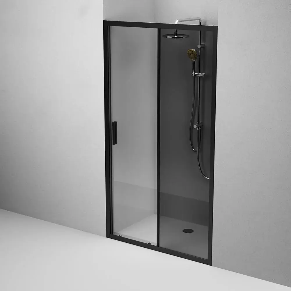 Фото 6 Душевая дверь Am.pm W90G-110-1-195BG 100см эффект стекла тонированный 1 неподвижная дверца и 1 раздвижная дверца