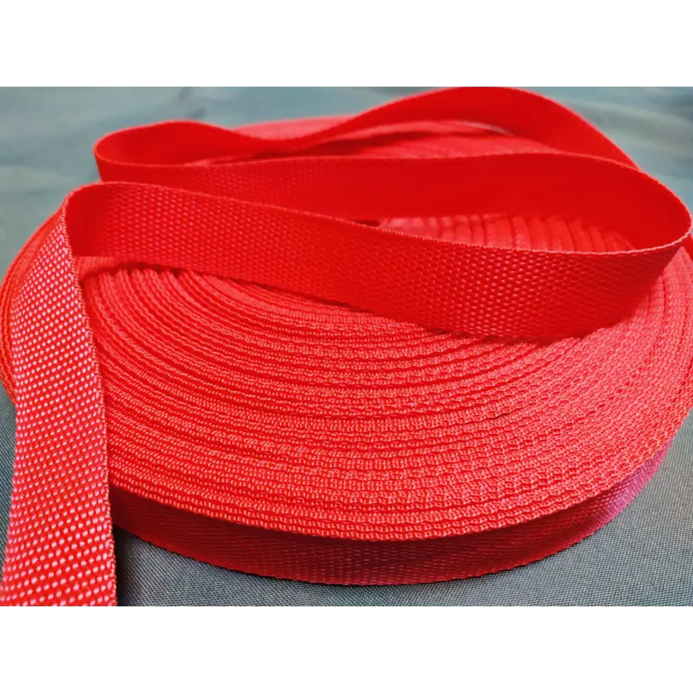Фото Лента ПП ременная Эбис 50 мм (50 м) красная Фото Лента ПП ременная Эбис 50 мм (50 м) красная