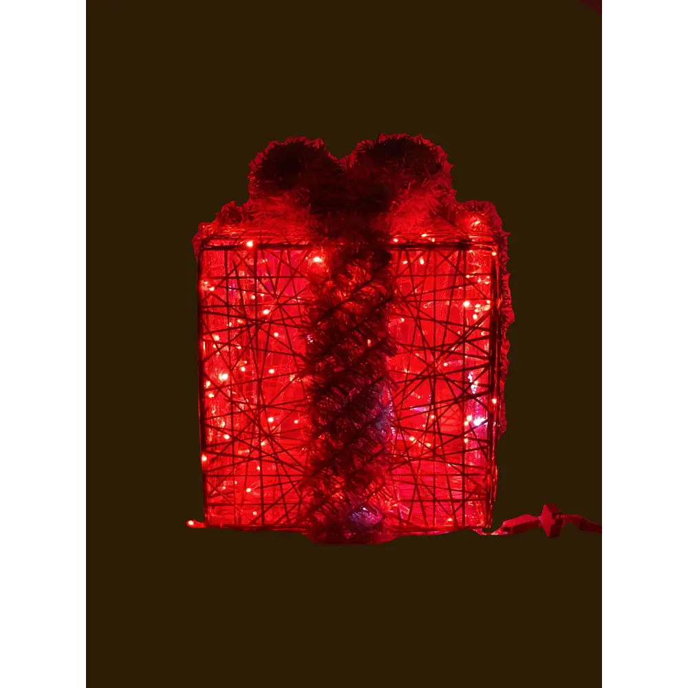 Фото Электрическая светящиеся фигура Подарок 100 LED 50x50x50 см теплый белый свет Фото Электрическая светящиеся фигура Подарок 100 LED 50x50x50 см теплый белый свет