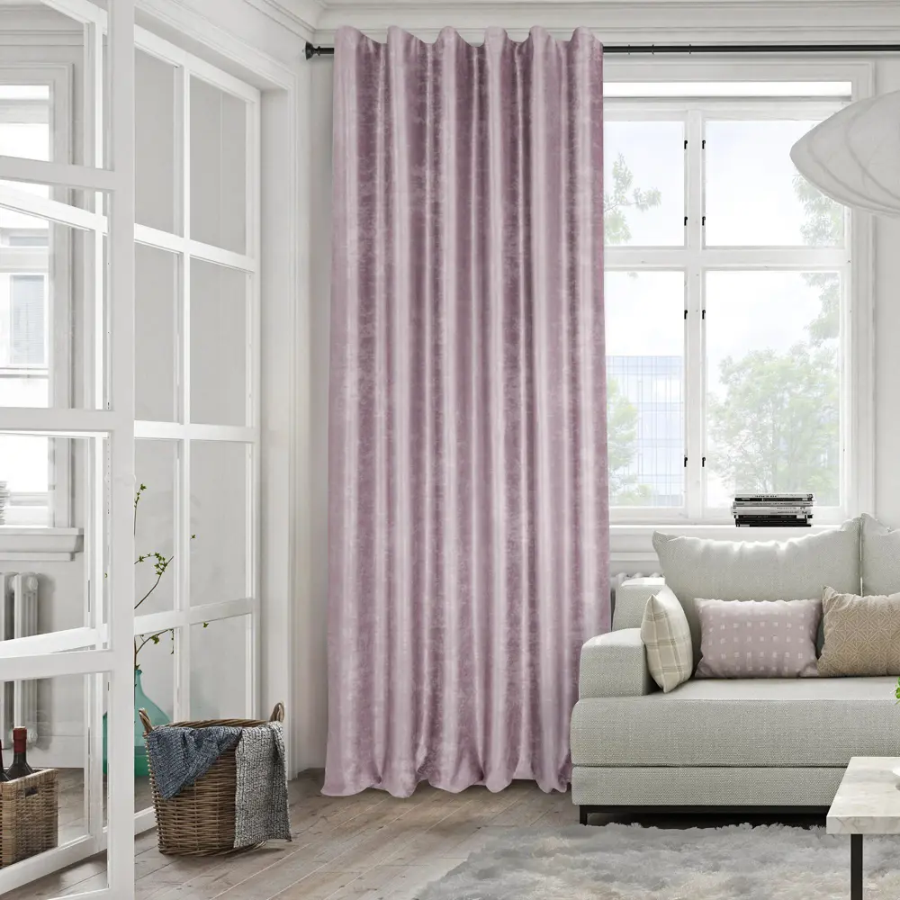 Фото 6 Штора на ленте Soft 160x280 см цвет розовый Фото 6 Штора на ленте Soft 160x280 см цвет розовый