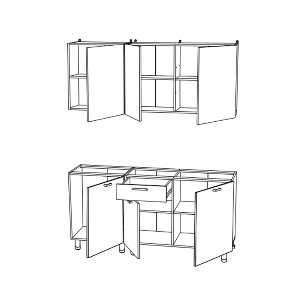Фото 3 Кухонный гарнитур Сурская мебель Норди 170x200x60 см ЛДСП цвет белый