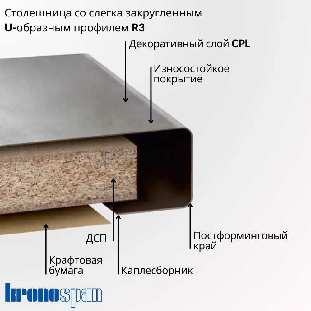 Фото 3 Кухонная столешница Kronospan 30x60x3.8 см ЛДСП цвет кастилло темный Фото 3 Кухонная столешница Kronospan 30x60x3.8 см ЛДСП цвет кастилло темный