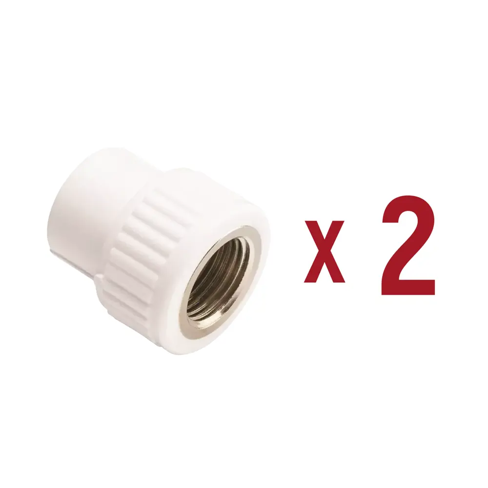 Фото Муфта комбинированная Aqualink 3/4"x20 мм ВП-ВР полипропилен 2 шт k16759 Фото Муфта комбинированная Aqualink 3/4"x20 мм ВП-ВР полипропилен 2 шт k16759