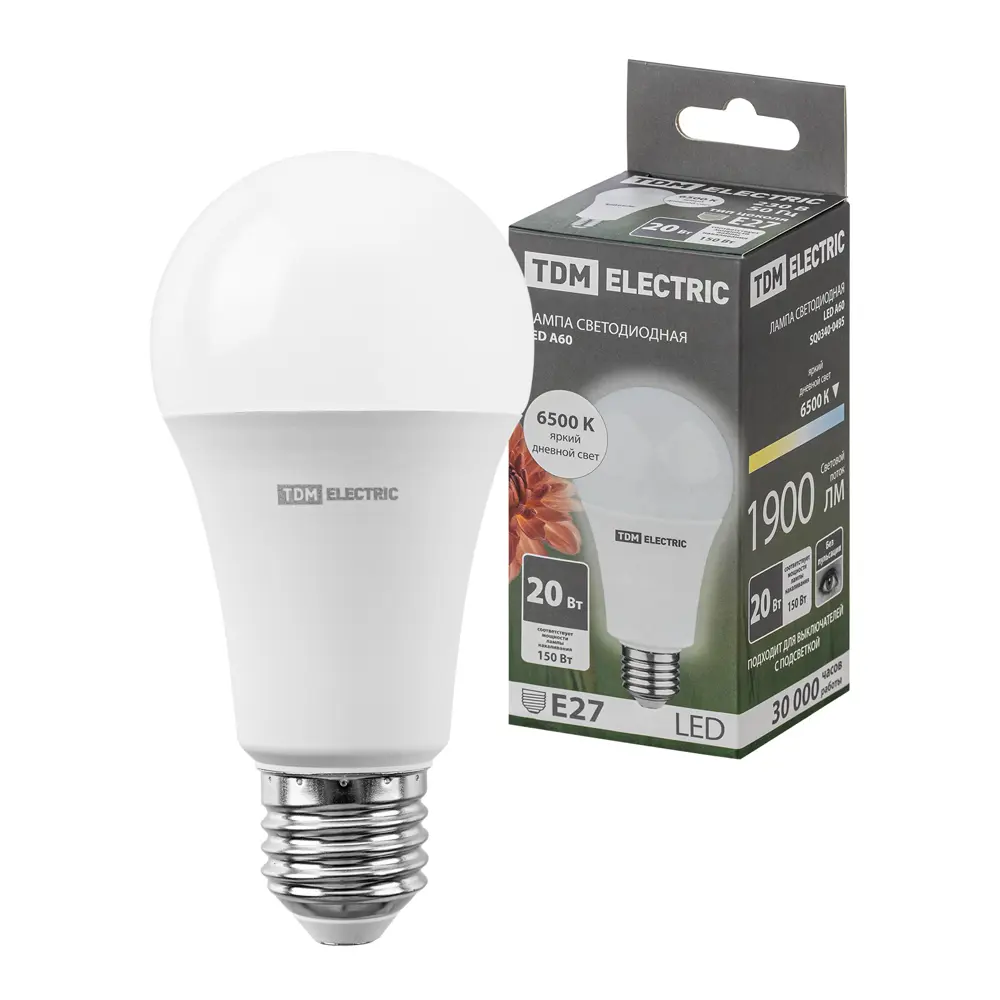 Фото Лампочка светодиодная Tdm Electric Sq0340-0495 E27 20 Вт 6500 К 230 В 1900 Лм Фото Лампочка светодиодная Tdm Electric Sq0340-0495 E27 20 Вт 6500 К 230 В 1900 Лм