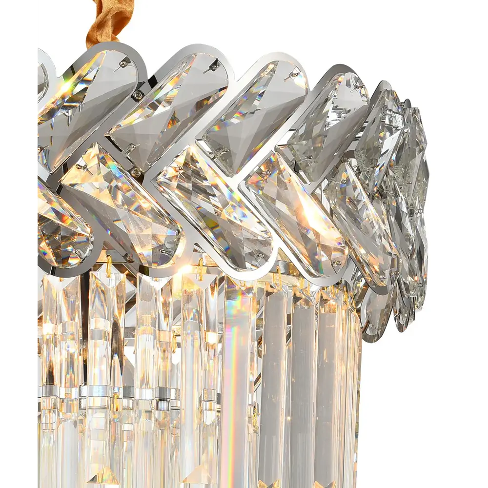 Фото Люстра потолочная хрустальная Natali KovaltsEva Armour 81436-6C Chrome 5 ламп 16 м² цвет серый Фото Люстра потолочная хрустальная Natali KovaltsEva Armour 81436-6C Chrome 5 ламп 16 м² цвет серый