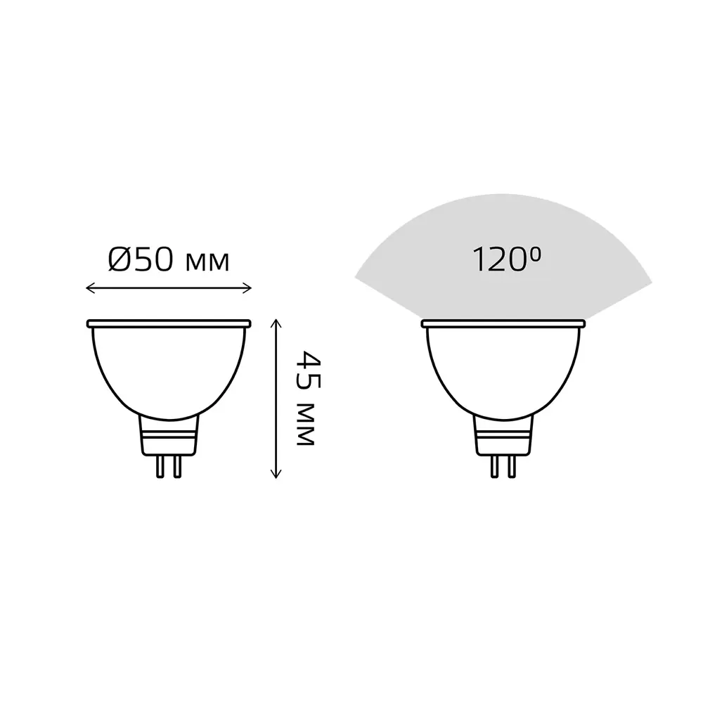 Фото 6 Лампочка светодиодная GAUSS 13516T GU5.3 180-240 В 5.50 Вт спот матовая 430 Лм теплый белый свет Фото 6 Лампочка светодиодная GAUSS 13516T GU5.3 180-240 В 5.50 Вт спот матовая 430 Лм теплый белый свет
