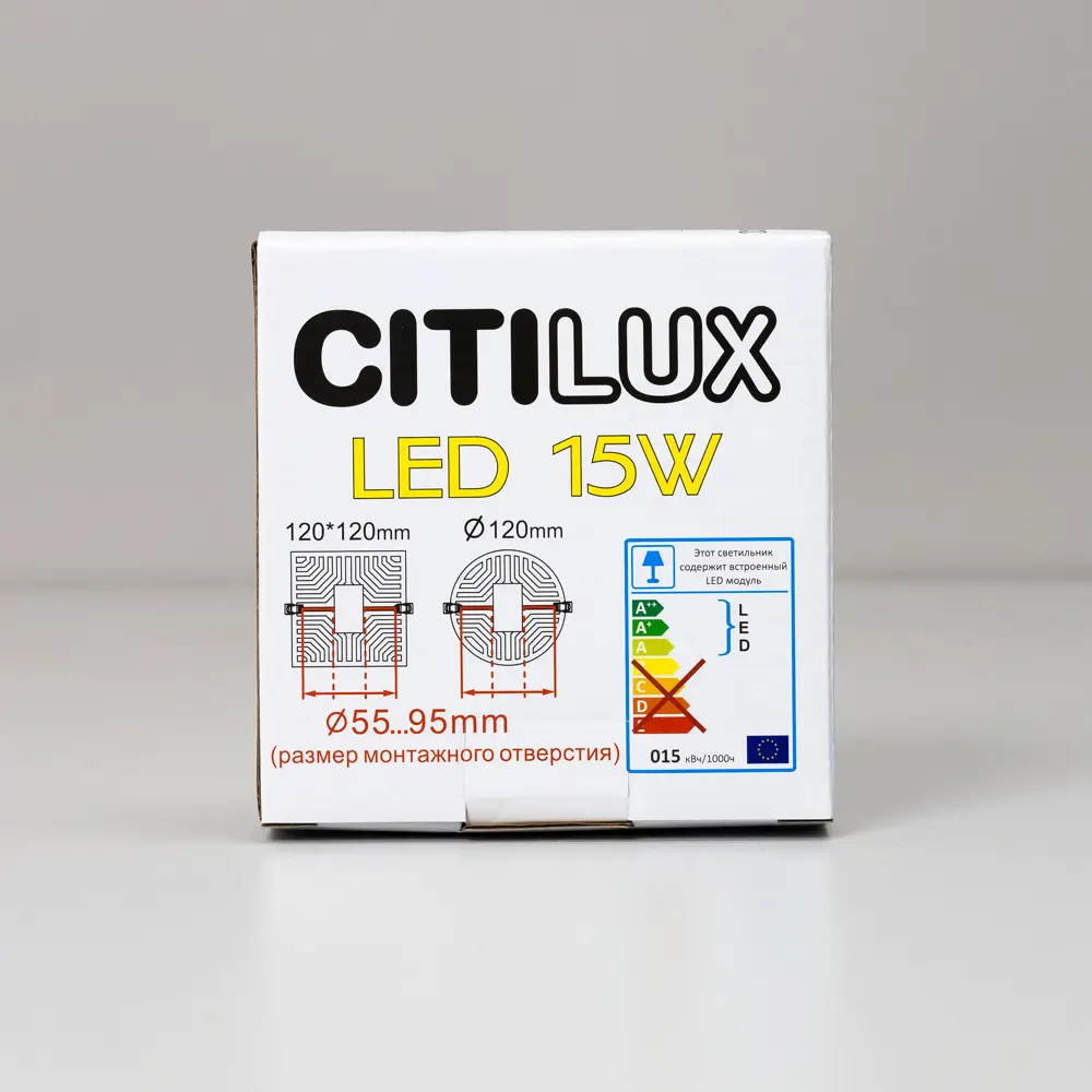 Фото 3 Светильник точечный встраиваемый светодиодный Citilux Cld53k15w 5 м² под отверстие 55-95 мм см цвет белый Фото 3 Светильник точечный встраиваемый светодиодный Citilux Cld53k15w 5 м² под отверстие 55-95 мм см цвет белый