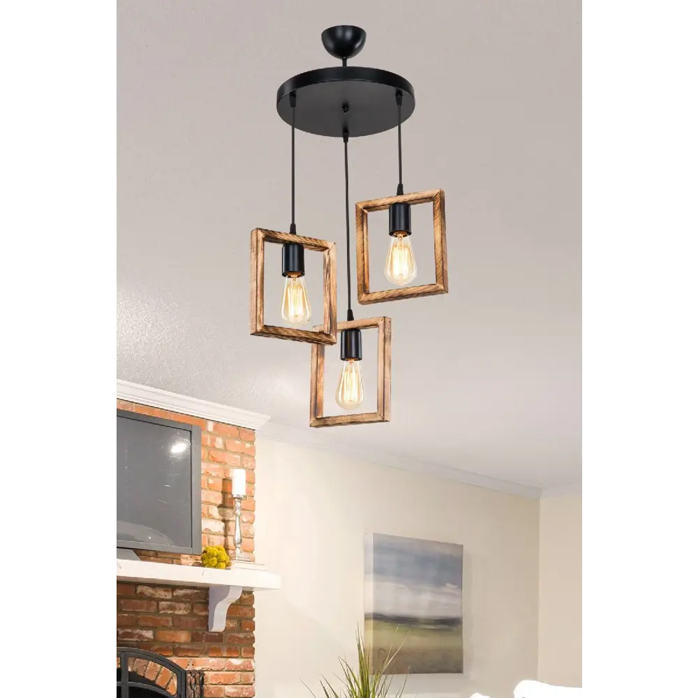 Фото 3 Светильник подвесной Toplight Tl1613h-03wd 3 лампы 9 м² цвет коричневый Фото 3 Светильник подвесной Toplight Tl1613h-03wd 3 лампы 9 м² цвет коричневый