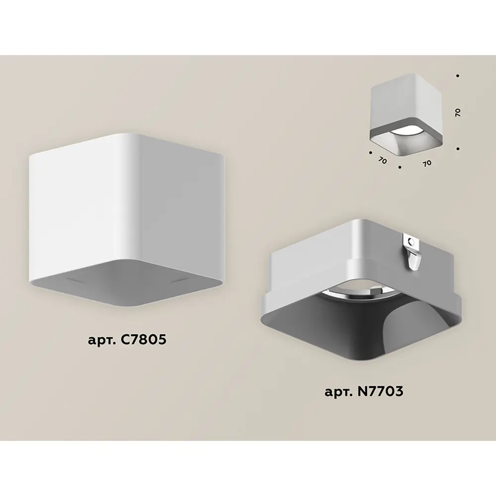 Фото 3 Светильник точечный накладной Ambrella light Xs7805003 2 м² цвет белый Фото 3 Светильник точечный накладной Ambrella light Xs7805003 2 м² цвет белый