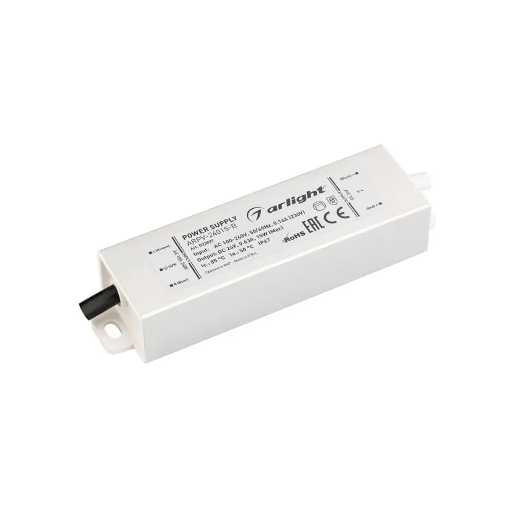 Фото 3 Блок питания Arlight 022897 24 В 15 Вт IP67 Фото 3 Блок питания Arlight 022897 24 В 15 Вт IP67