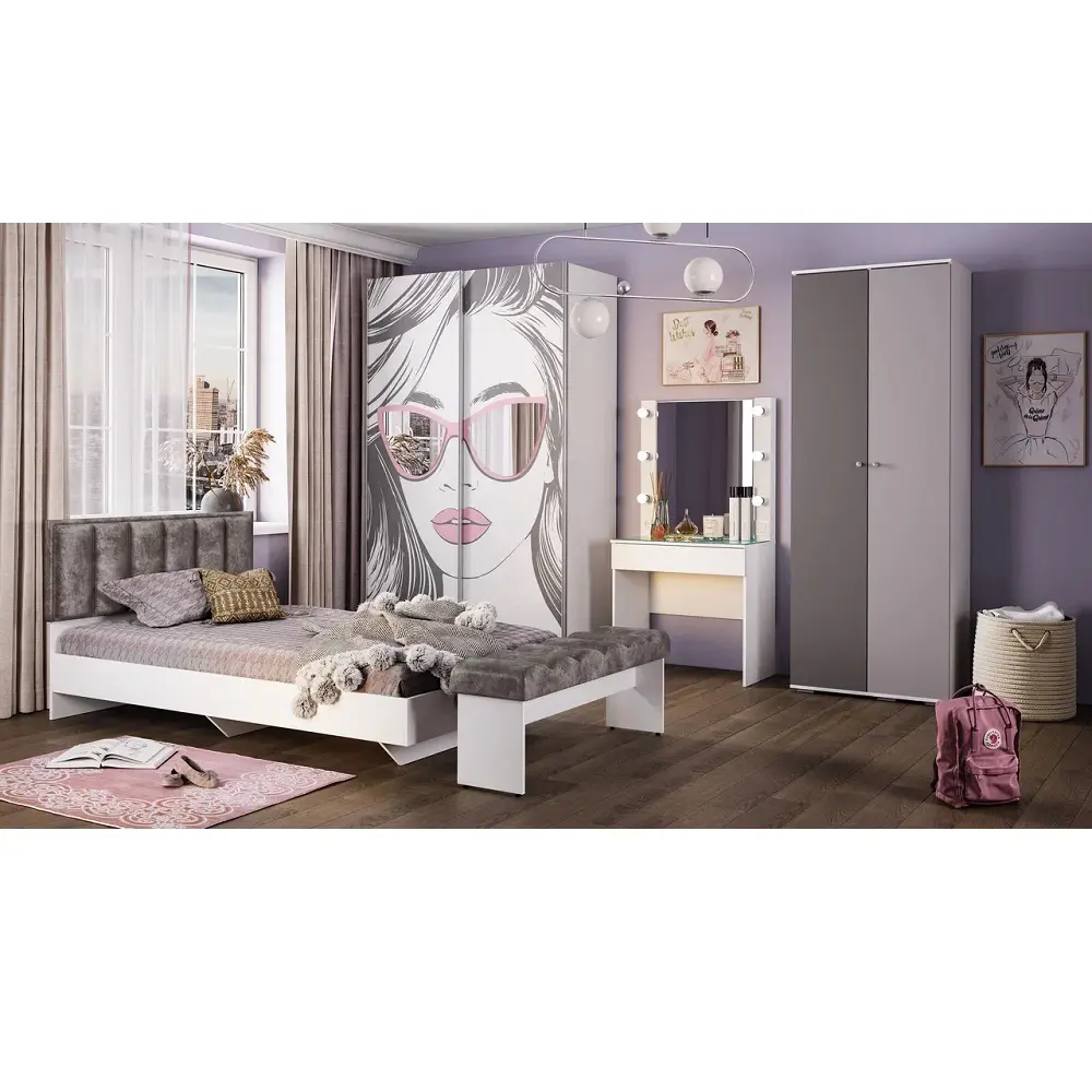 Фото 3 Туалетный столик с зеркалом Арника 80x155x46 см цвет белый Фото 3 Туалетный столик с зеркалом Арника 80x155x46 см цвет белый