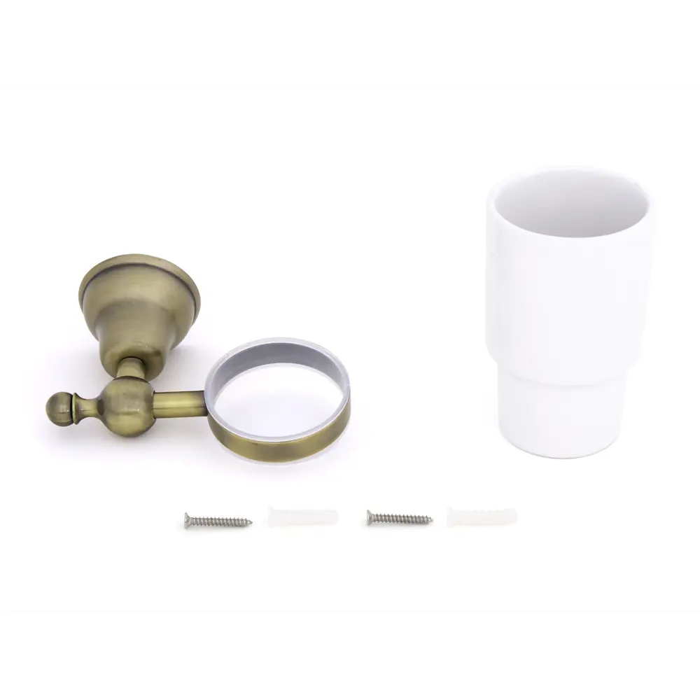 Фото 2 Стакан для зубных щеток MANZZARO 109587 сплав цвет оранжевый/медный