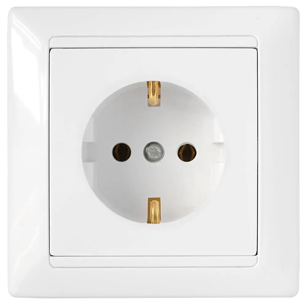 Фото Розетка встраиваемая Bylectrica Стиль РС16-306 с заземлением цвет белый