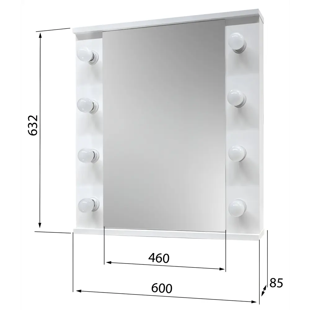Фото 3 Зеркало с подсветкой «Шарм 1» 60x10x63 см венге Фото 3 Зеркало с подсветкой «Шарм 1» 60x10x63 см венге