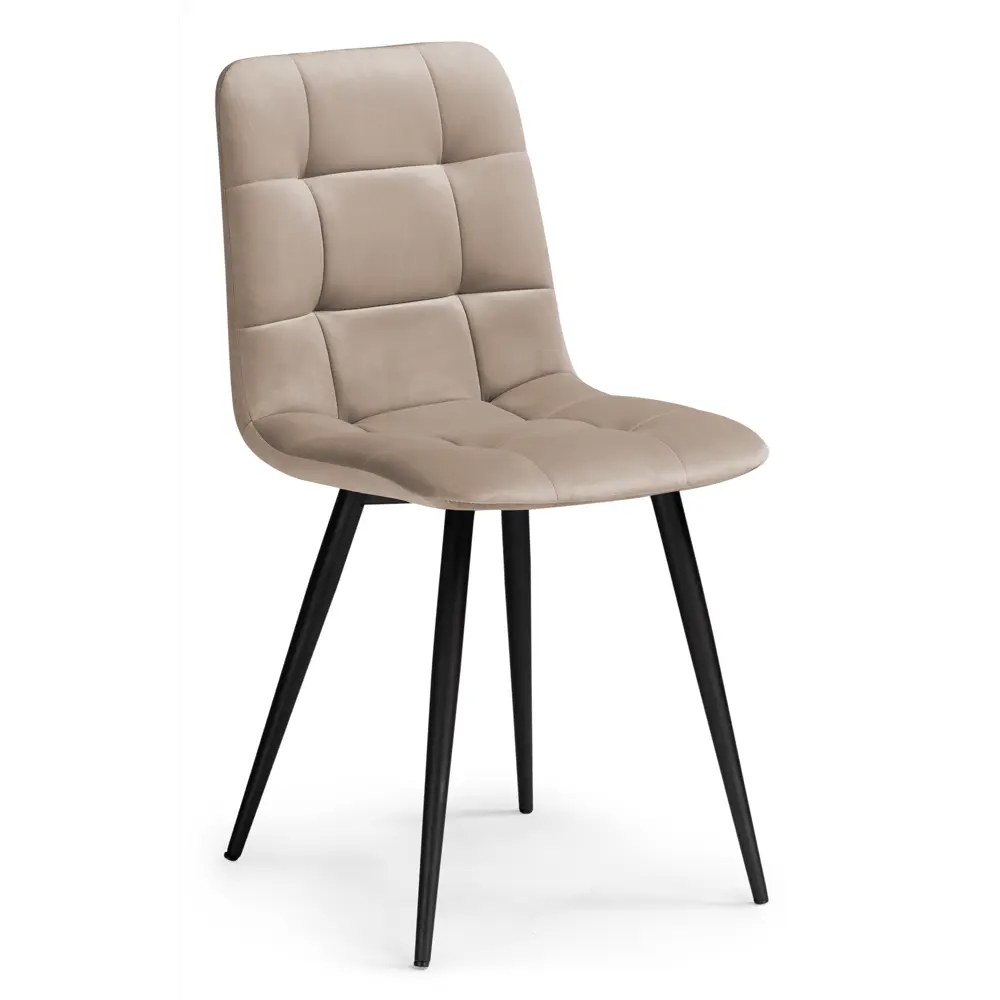 Фото Стул Мебельные Решения Чилли 43.50x85x50 см велюр цвет черный/бежевый Фото Стул Мебельные Решения Чилли 43.50x85x50 см велюр цвет черный/бежевый