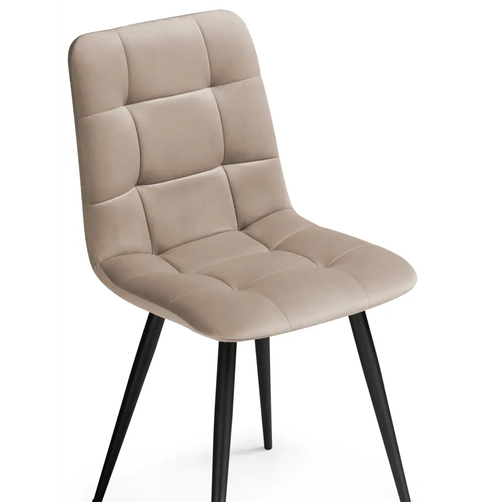 Фото 5 Стул Мебельные Решения Чилли 43.50x85x50 см велюр цвет черный/бежевый Фото 5 Стул Мебельные Решения Чилли 43.50x85x50 см велюр цвет черный/бежевый