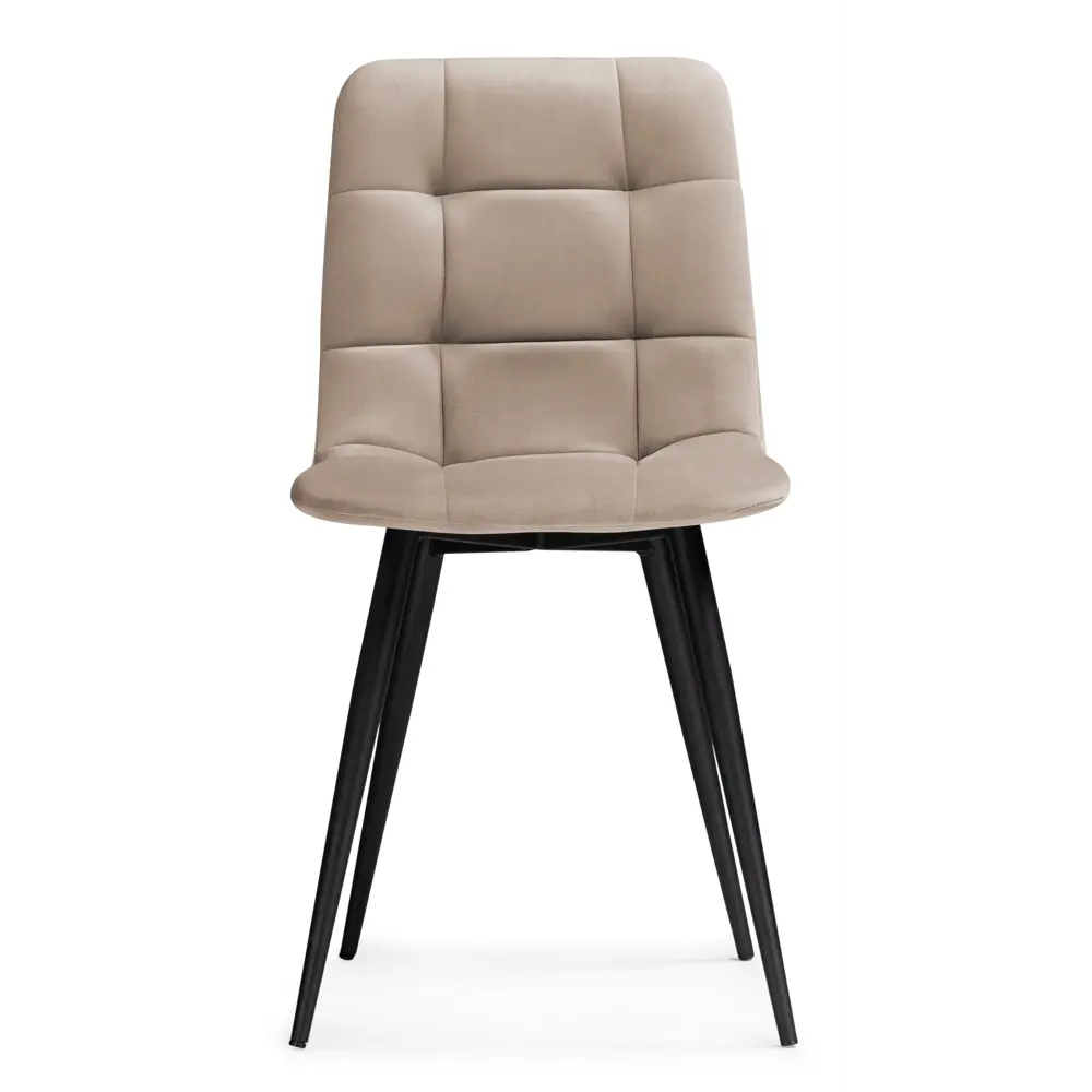 Фото 3 Стул Мебельные Решения Чилли 43.50x85x50 см велюр цвет черный/бежевый