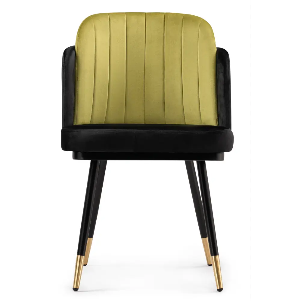 Фото 3 Стул Woodville Penelopa 54x83x55 см велюр цвет черный/зеленый Фото 3 Стул Woodville Penelopa 54x83x55 см велюр цвет черный/зеленый