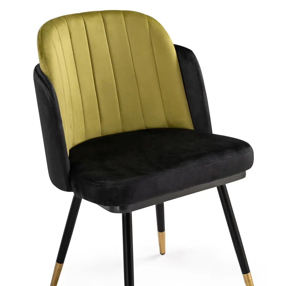 Фото 6 Стул Woodville Penelopa 54x83x55 см велюр цвет черный/зеленый Фото 6 Стул Woodville Penelopa 54x83x55 см велюр цвет черный/зеленый