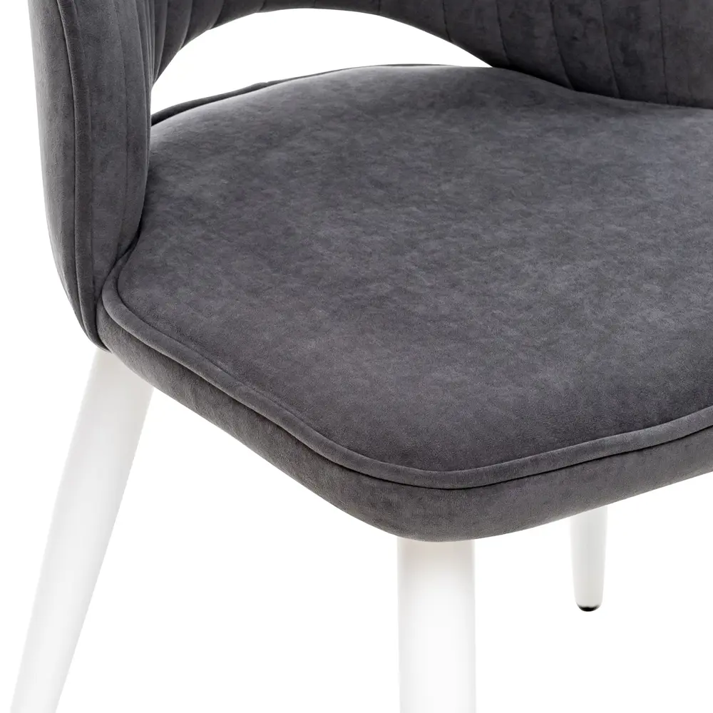 Фото 6 Стул Leset Арман 360 48x89.5x58 см велюр цвет белый/графит