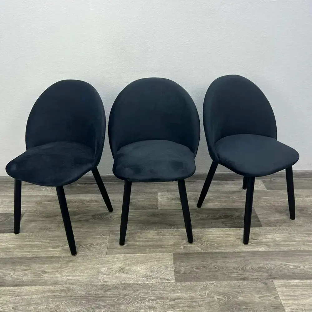 Фото 2 Комплект стульев 3 шт Solarius TesBlack-3 50x82x45 см велюр цвет черный Фото 2 Комплект стульев 3 шт Solarius TesBlack-3 50x82x45 см велюр цвет черный