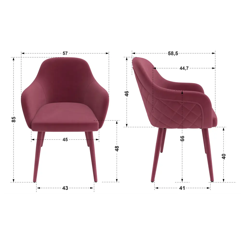 Фото 6 Стул Milavio ВенецияMR 57x85x58 см велюр цвет розовый Фото 6 Стул Milavio ВенецияMR 57x85x58 см велюр цвет розовый