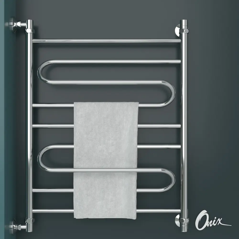 Фото 2 Полотенцесушитель водяной лестница Onix Flex left 60x80 см 1/2" нержавеющая сталь цвет хром Фото 2 Полотенцесушитель водяной лестница Onix Flex left 60x80 см 1/2" нержавеющая сталь цвет хром