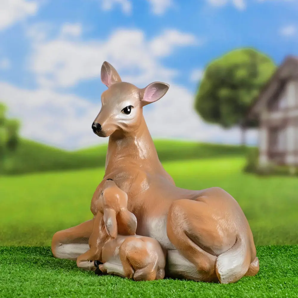 Фото 3 Садовая фигура Хорошие сувениры Олениха с Оленёнком 39x21x335 см