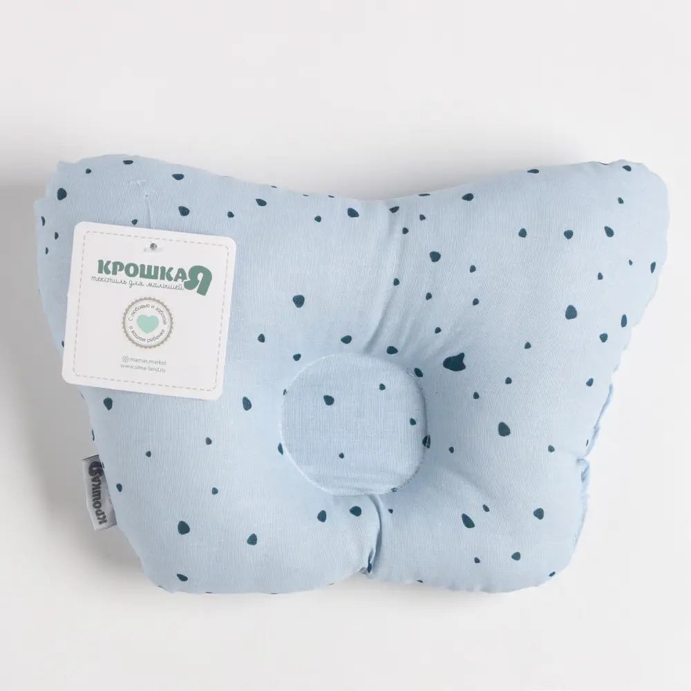 Фото 3 Подушка анатомическая Крошка Я Light blue 22x26 см, синтепон Фото 3 Подушка анатомическая Крошка Я Light blue 22x26 см, синтепон