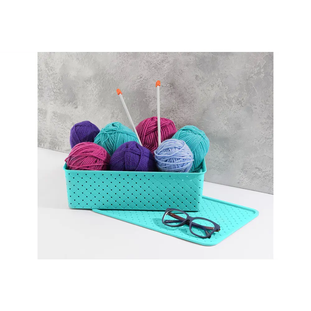 Фото 5 Корзина El Casa 811973_2 24.50x16.50x35.50 см полипропилен цвет бирюзовый 2 шт