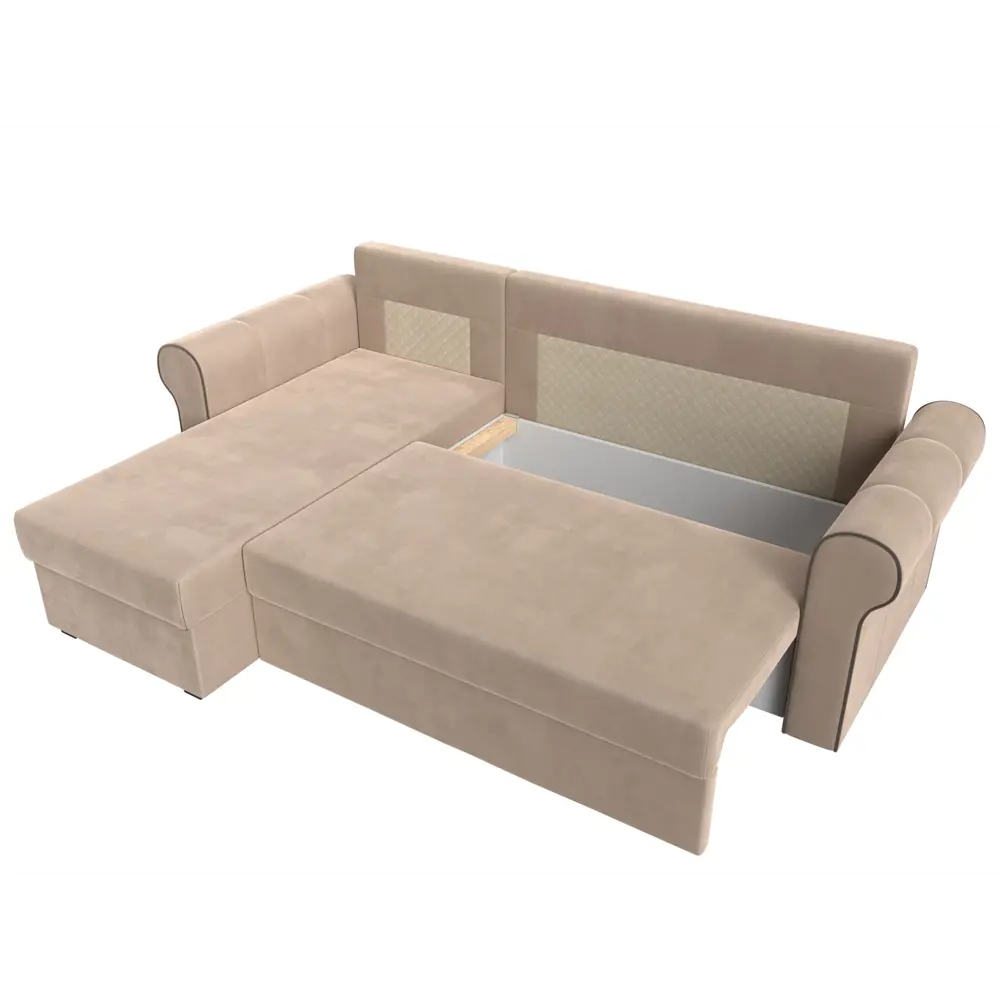 Фото 6 Диван Лига Диванов Рейн 112573L 233x78x141 см велюр цвет бежевый