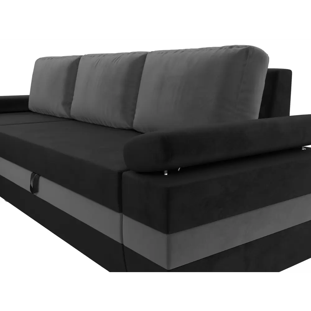 Фото 3 Диван Лига Диванов Канкун 118206L 260x88x160 см велюр цвет серый/черный Фото 3 Диван Лига Диванов Канкун 118206L 260x88x160 см велюр цвет серый/черный