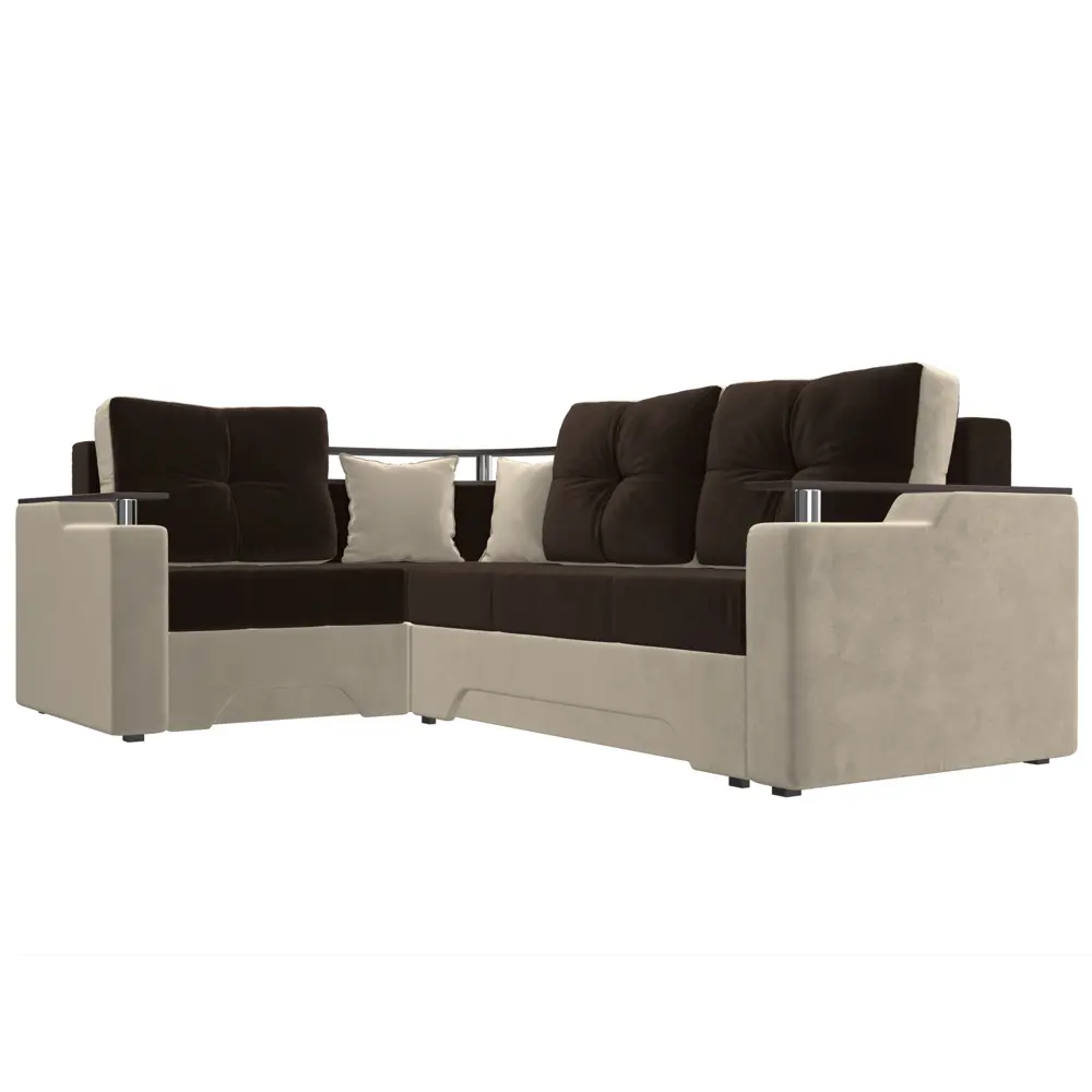 Фото 3 Диван Лига Диванов Комфорт 27930L 254x80x178 см вельвет цвет коричневый Фото 3 Диван Лига Диванов Комфорт 27930L 254x80x178 см вельвет цвет коричневый