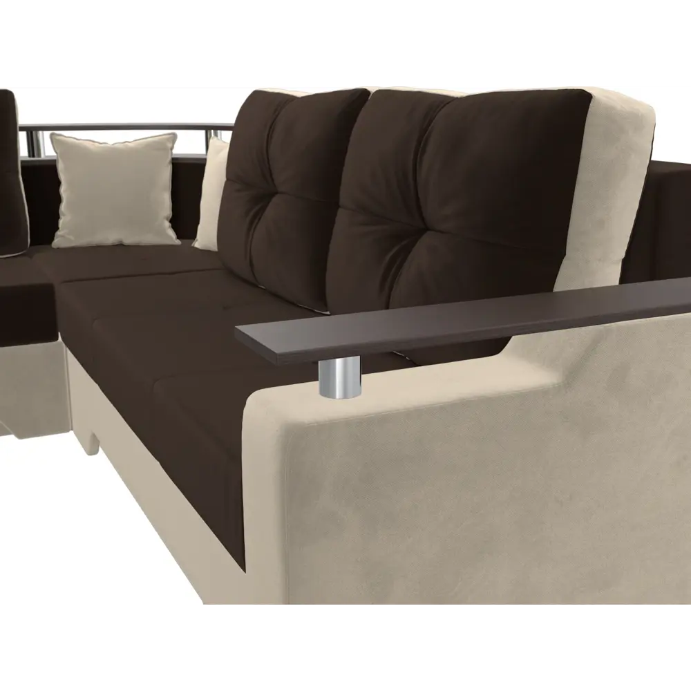 Фото 2 Диван Лига Диванов Комфорт 27930L 254x80x178 см вельвет цвет коричневый Фото 2 Диван Лига Диванов Комфорт 27930L 254x80x178 см вельвет цвет коричневый