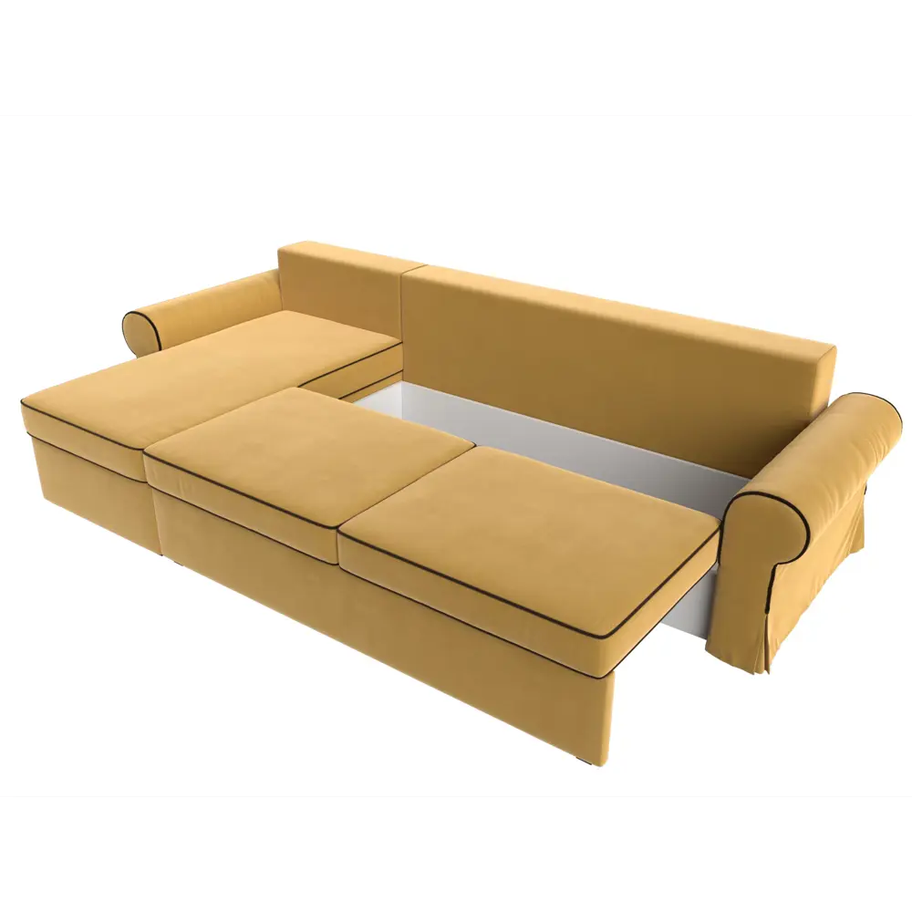 Фото 7 Диван Лига Диванов Элис 110269L 265x83x157 см вельвет цвет желтый