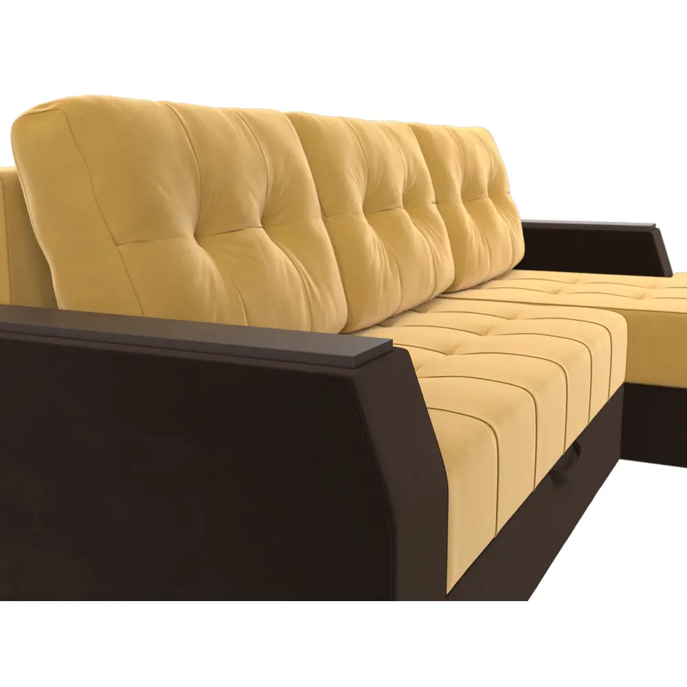 Фото 2 Диван Лига Диванов Эмир 110420 247x92x150 см вельвет цвет желтый Фото 2 Диван Лига Диванов Эмир 110420 247x92x150 см вельвет цвет желтый