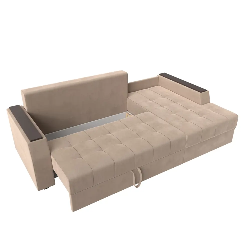 Фото 6 Диван угловой Эмир БС правый угол Лига диванов 110439 247x92x150 см велюр цвет бежевый