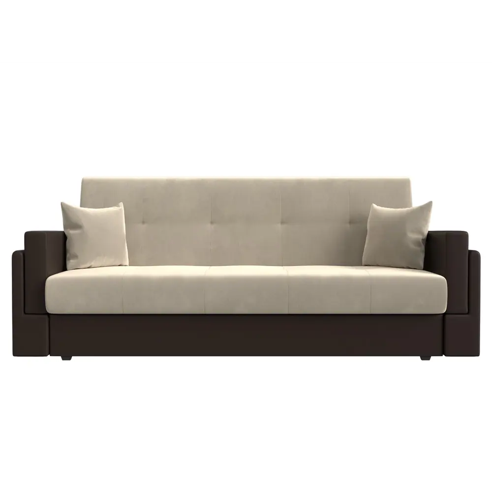 Фото 2 Диван-книжка Лига диванов Лига-015 117935 216x90x83 см вельвет цвет бежевый/коричневый Фото 2 Диван-книжка Лига диванов Лига-015 117935 216x90x83 см вельвет цвет бежевый/коричневый