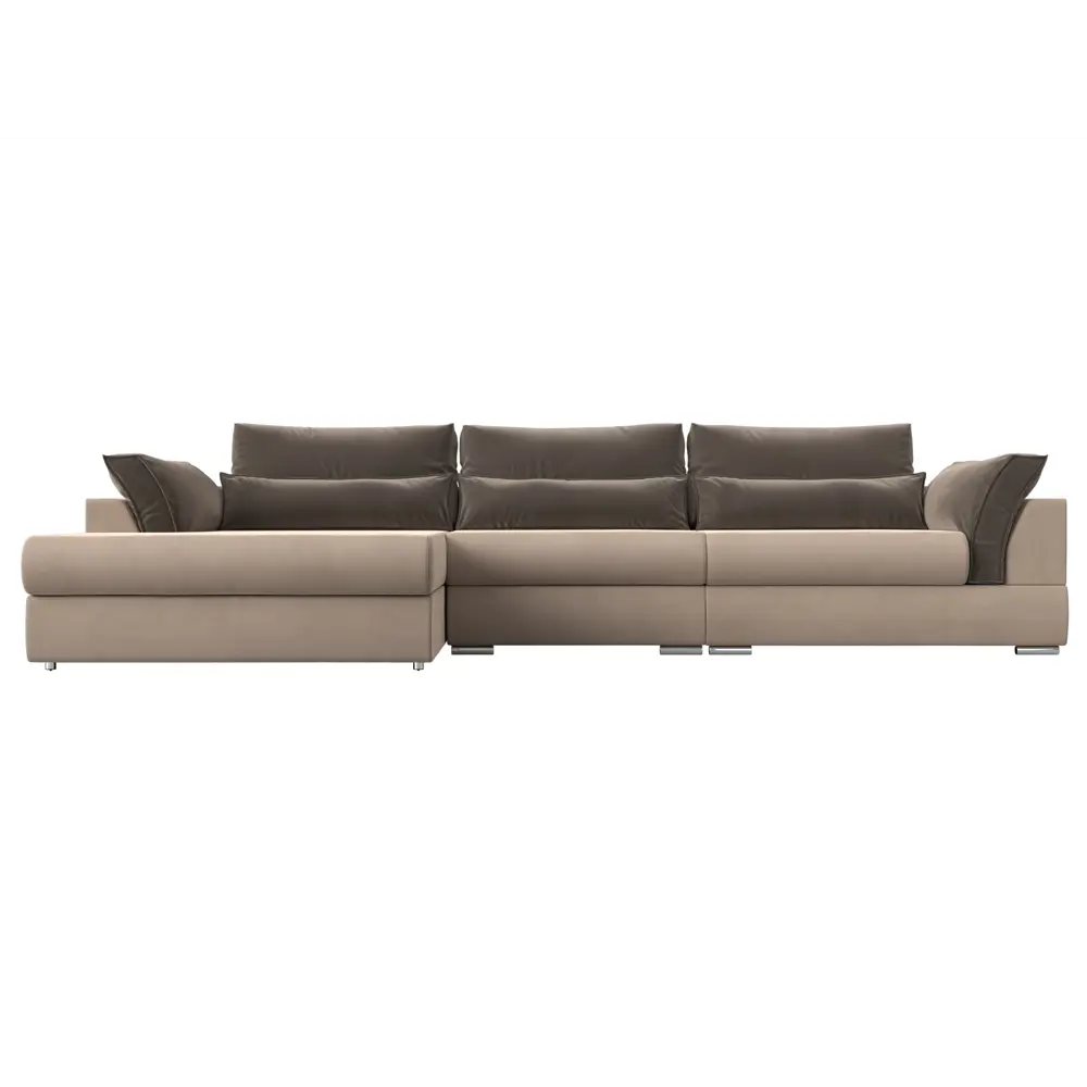 Фото 6 Диван Лига Диванов Пекин 116120L 372x90x189 см велюр цвет бежевый/коричневый Фото 6 Диван Лига Диванов Пекин 116120L 372x90x189 см велюр цвет бежевый/коричневый