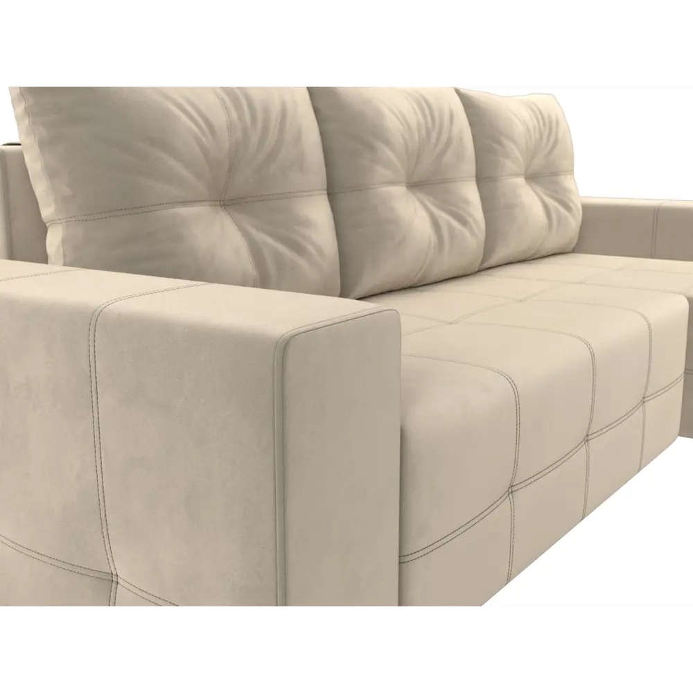 Фото 3 Диван Лига Диванов Перри 119762 258x93x169 см вельвет цвет бежевый