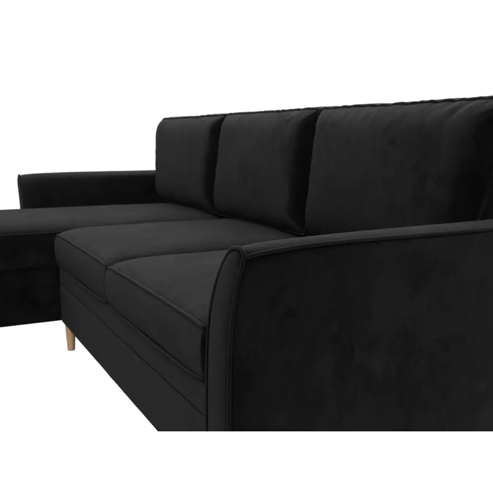 Фото 3 Диван Лига Диванов София 106291L 223x91x148 см велюр цвет черный Фото 3 Диван Лига Диванов София 106291L 223x91x148 см велюр цвет черный