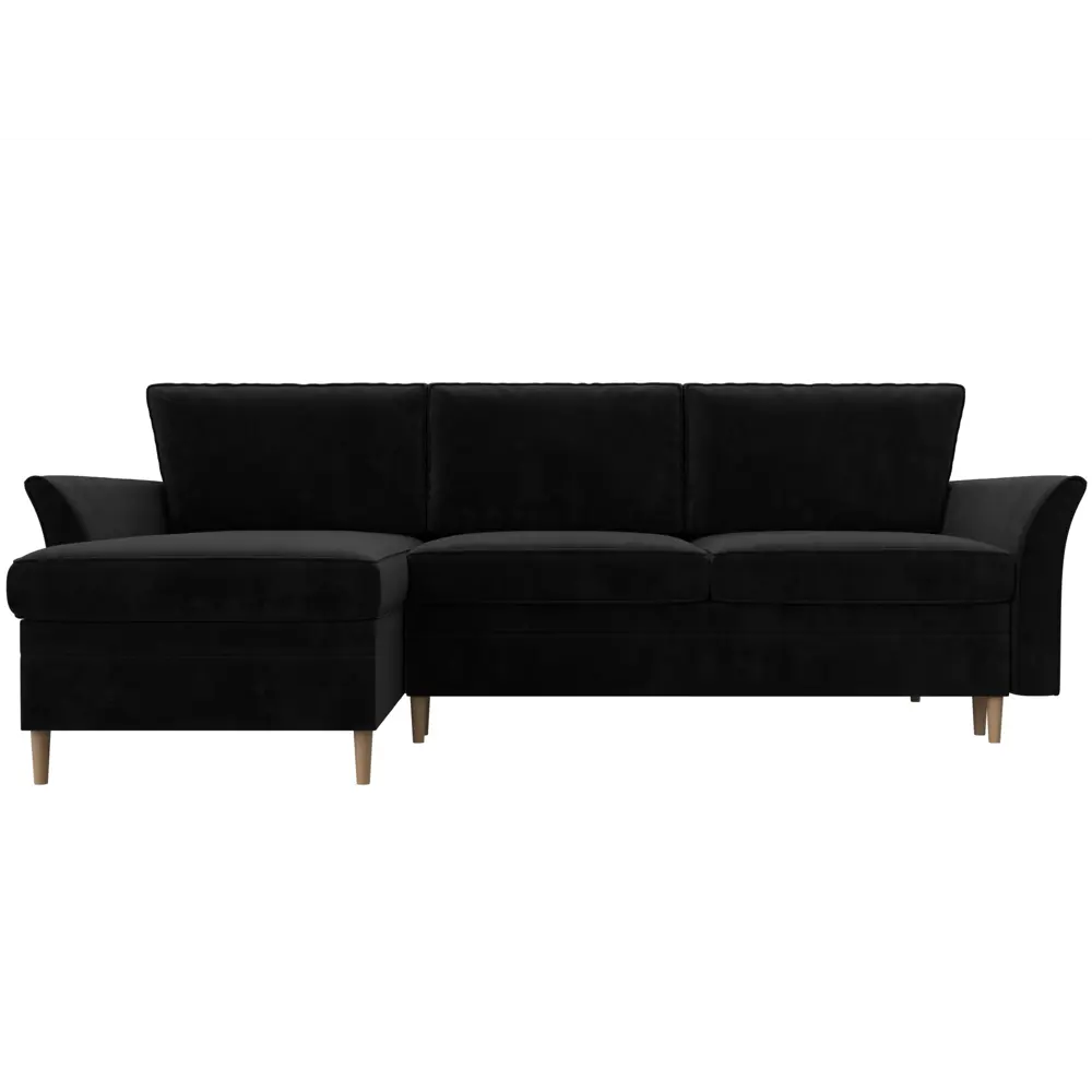 Фото 2 Диван Лига Диванов София 106291L 223x91x148 см велюр цвет черный Фото 2 Диван Лига Диванов София 106291L 223x91x148 см велюр цвет черный