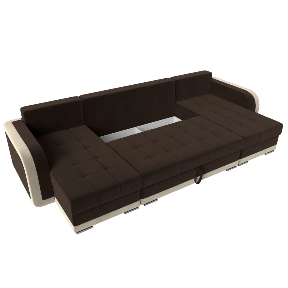 Фото 7 Диван Лига Диванов Марсель 29548 299x93x154 см вельвет цвет коричневый