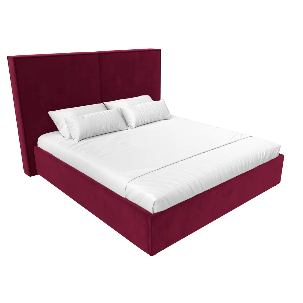 Фото 2 Кровать Лига Диванов Аура 113026 175x130x213 см вельвет цвет бордовый Фото 2 Кровать Лига Диванов Аура 113026 175x130x213 см вельвет цвет бордовый