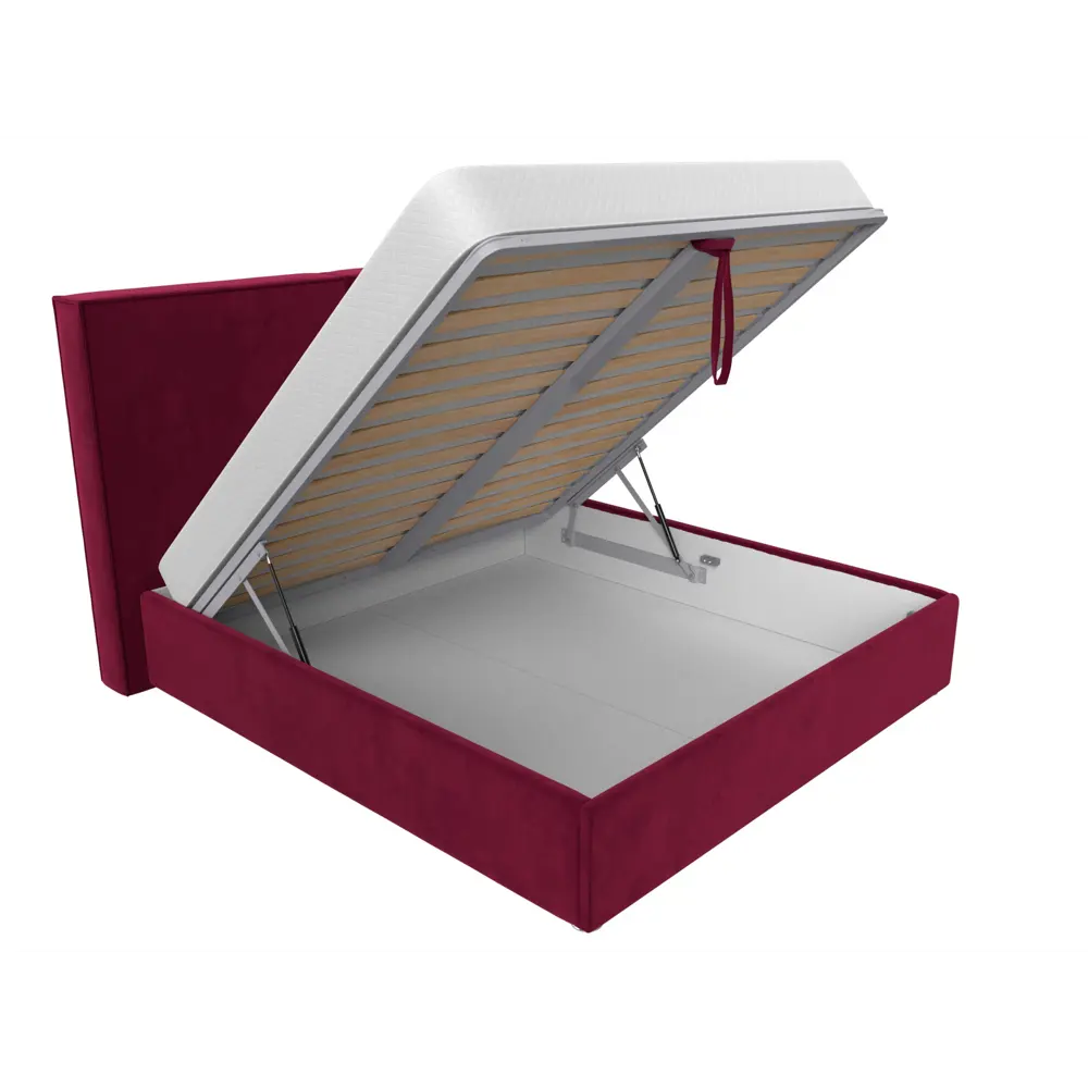 Фото 6 Кровать Лига Диванов Аура 113026 175x130x213 см вельвет цвет бордовый Фото 6 Кровать Лига Диванов Аура 113026 175x130x213 см вельвет цвет бордовый