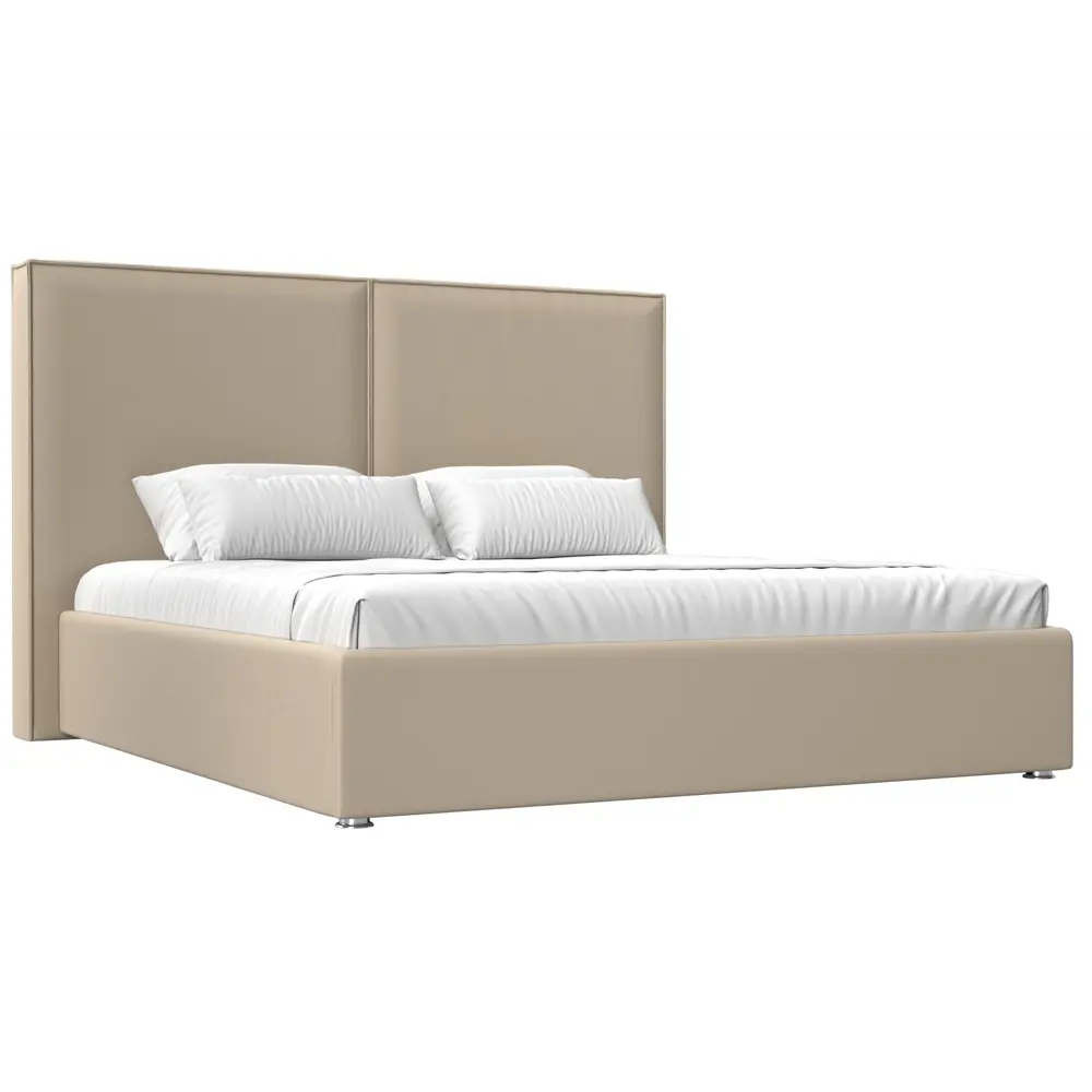 Фото Кровать Лига Диванов Аура 120546 195x130x213 см эко-кожа цвет бежевый