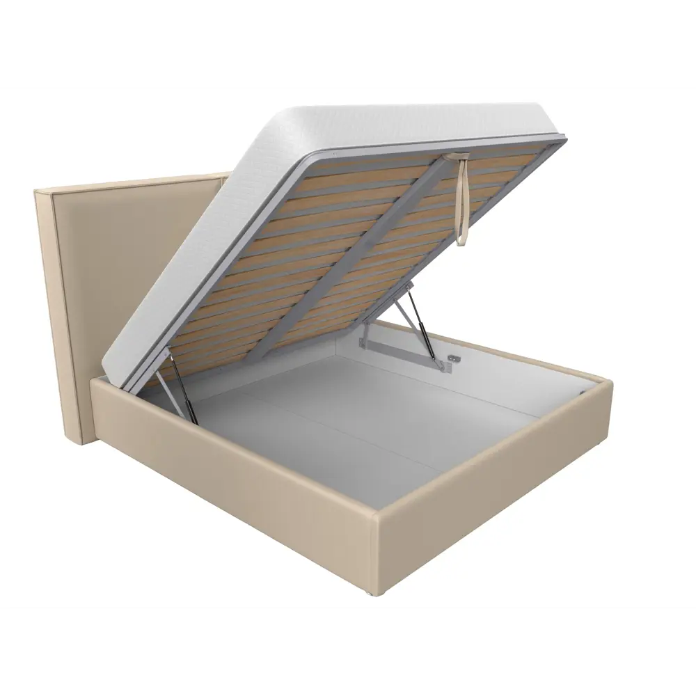 Фото 6 Кровать Лига Диванов Аура 120546 195x130x213 см эко-кожа цвет бежевый Фото 6 Кровать Лига Диванов Аура 120546 195x130x213 см эко-кожа цвет бежевый